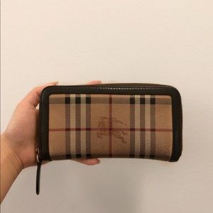 Authentic Burberry Large Zip Around Wallet